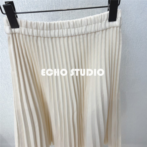 ECHO 亿点点篙级 冬季恋歌 22秋冬百褶裙羊毛半身裙长裙高腰大摆