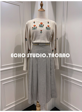 匠心剪裁 版型绝绝子 经典百搭气质通勤羊毛格纹开叉高腰半身裙