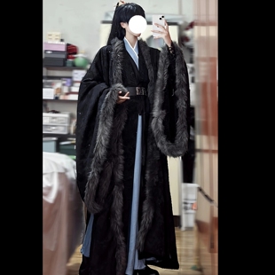 汉服秋冬加绒大袖衫武侠影视cos古装披风大袖加厚汉服斗篷大袖衫