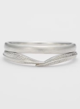 阿卡朵新品羽毛双环百搭戒指