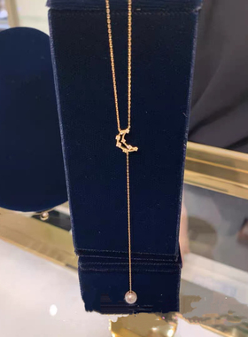 AHK银版月亮天然珍珠Y字长项链