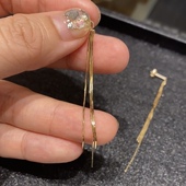 现货两款 cocoshnik蛇骨流苏耳线耳钉爆闪简约纯银镀14K 日本银版