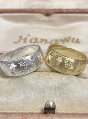 sowi日系小众设计繁星钻石戒指