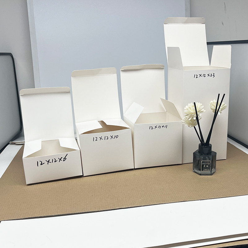 白卡纸12x12cm长方形白盒 正方形 现货纸盒 通用白色打包小盒子
