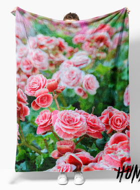 秋海棠花夏日花园热带植物风高级感午休毯沙发毯空调毯子盖毯毛毯