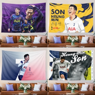 孙兴慜孙兴憨英超热刺足球球星周边海报写真装饰背景墙布挂布挂毯