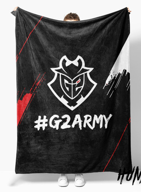 欧洲G2电竞战队周边应援毛毯宿舍小毯子办公室午睡毯绒毯沙发盖毯