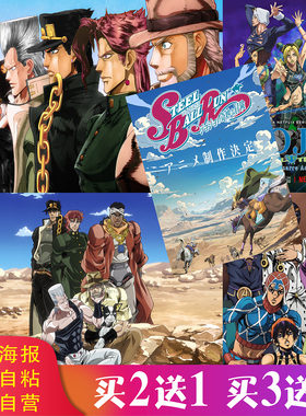 JOJO的奇妙冒险 飙马野郎动漫二次元海报卧室男生宿舍自粘墙贴纸