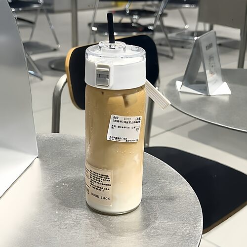 manner自带杯耐高温健身水杯便携随手杯上班族咖啡杯透明塑料杯子