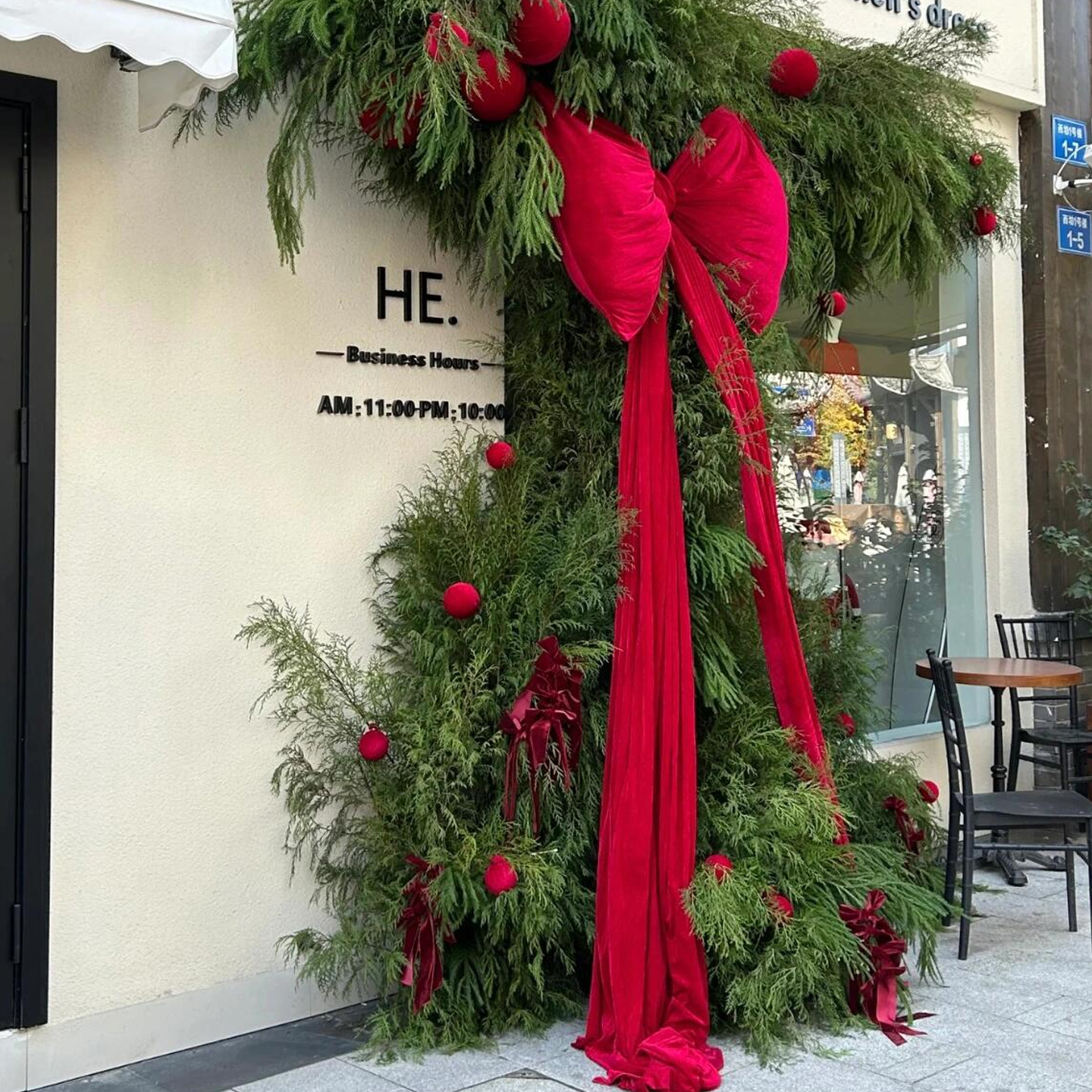 超大蝴蝶结店铺橱窗门头挂饰节日氛围场景布置道具圣诞节装扮用品