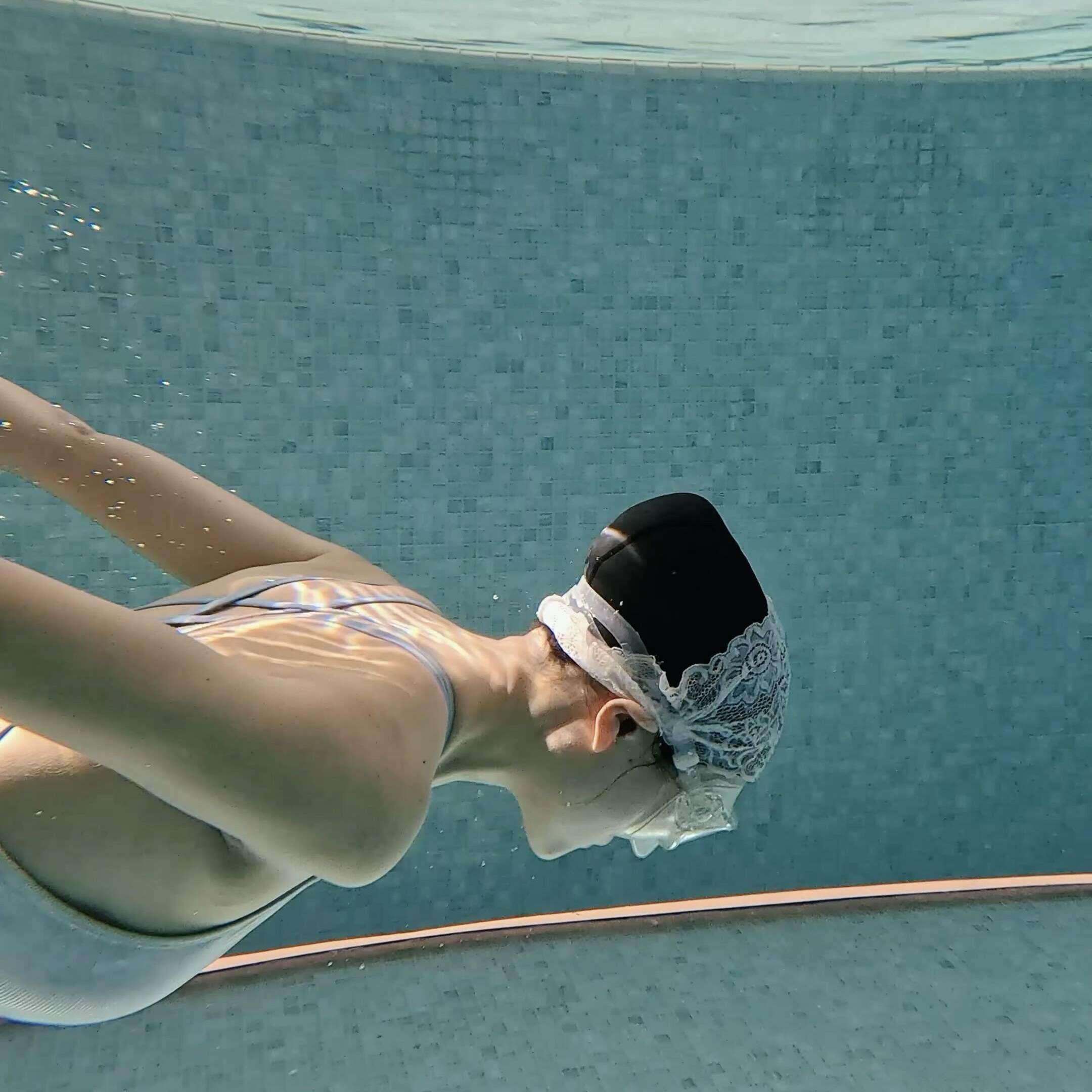 泳帽女款蕾丝高级感优雅夏天游泳帽水上乐园防水护耳加大不勒头