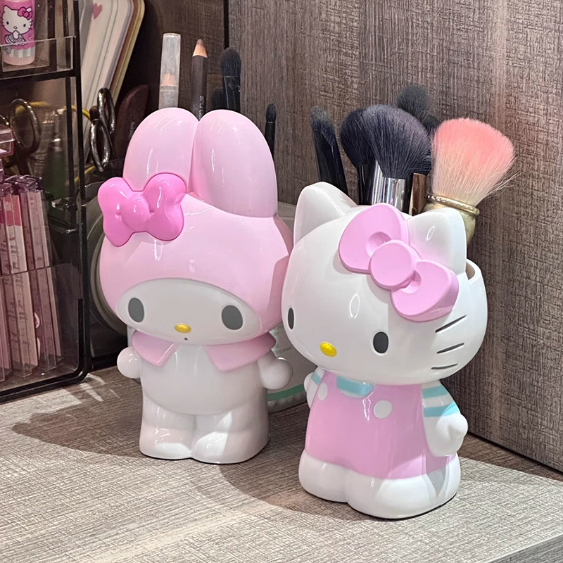 HelloKitty笔筒卡通可爱美乐蒂文具收纳化妆刷收纳筒桌面收纳摆件