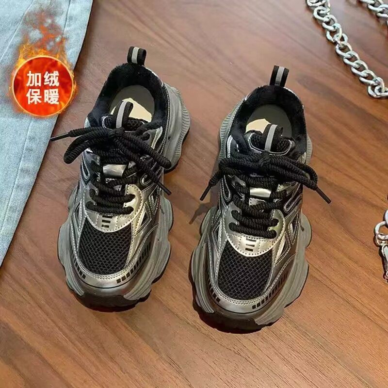 厚底女士老爹鞋2025新款秋冬季网布加厚保暖女运动鞋百搭休闲女鞋,女鞋,时尚休闲鞋,淘宝优惠券,粉丝福利购,淘宝优惠卷