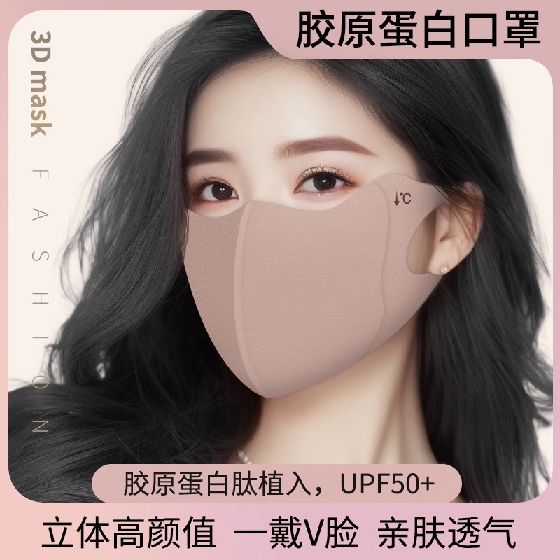 无痕防晒护眼角口罩女夏季轻薄3d立体冰丝面罩防紫外线透气显脸小