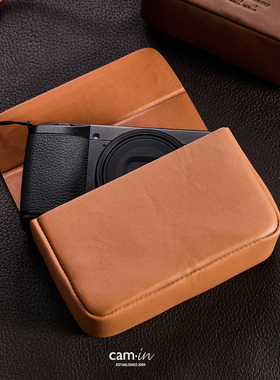 cam-in真皮保护套适用理光GR2/gr3/GR4收纳包索尼黑卡相机手拿包