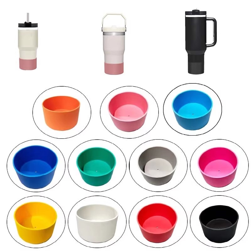 硅胶水杯套7.5cm保温杯垫防摔隔热防烫保护套玻璃杯套直筒保温杯