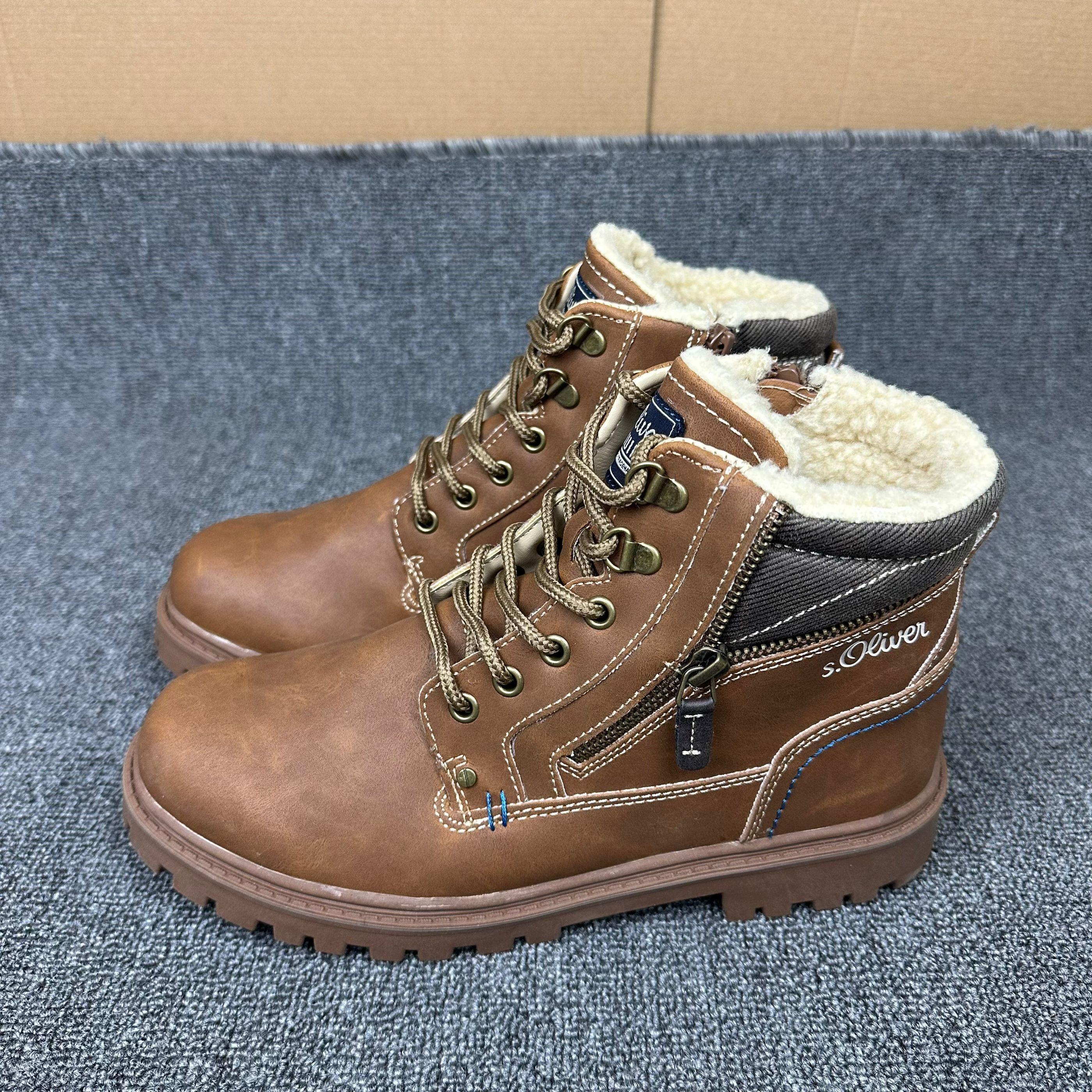 外贸冬高帮棉鞋加绒保暖复古棉靴