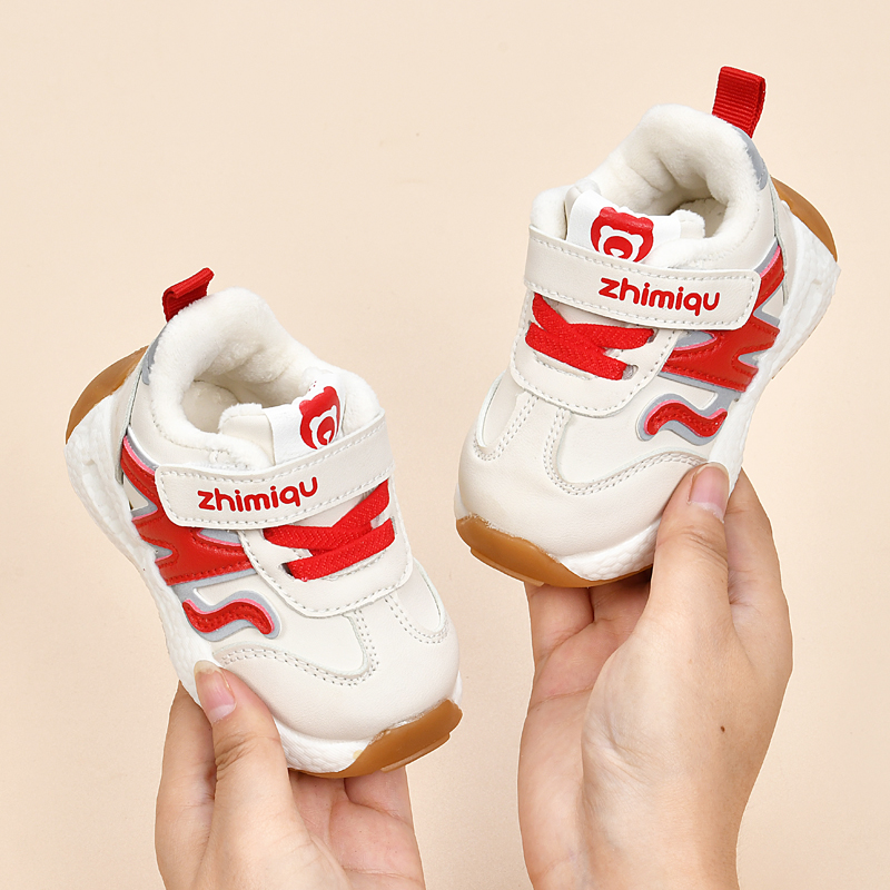 学步鞋男宝宝0-1-3岁2秋冬婴幼儿鞋子女宝宝软底童鞋加绒加厚棉鞋