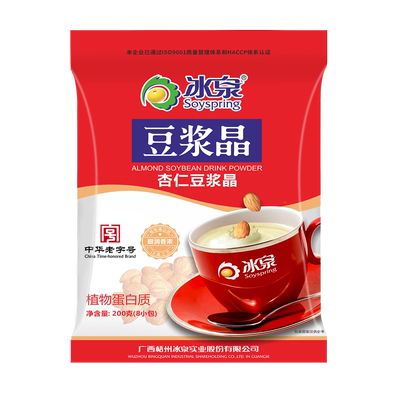 豆浆晶冰泉200克杏仁豆浆晶
