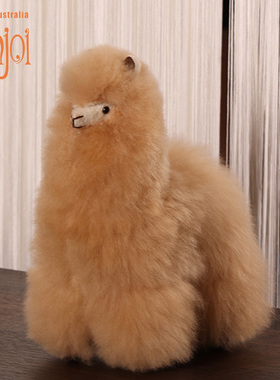 Injoi手工羊驼毛绒玩具真毛儿童公仔神兽玩偶送女儿女友生日礼物