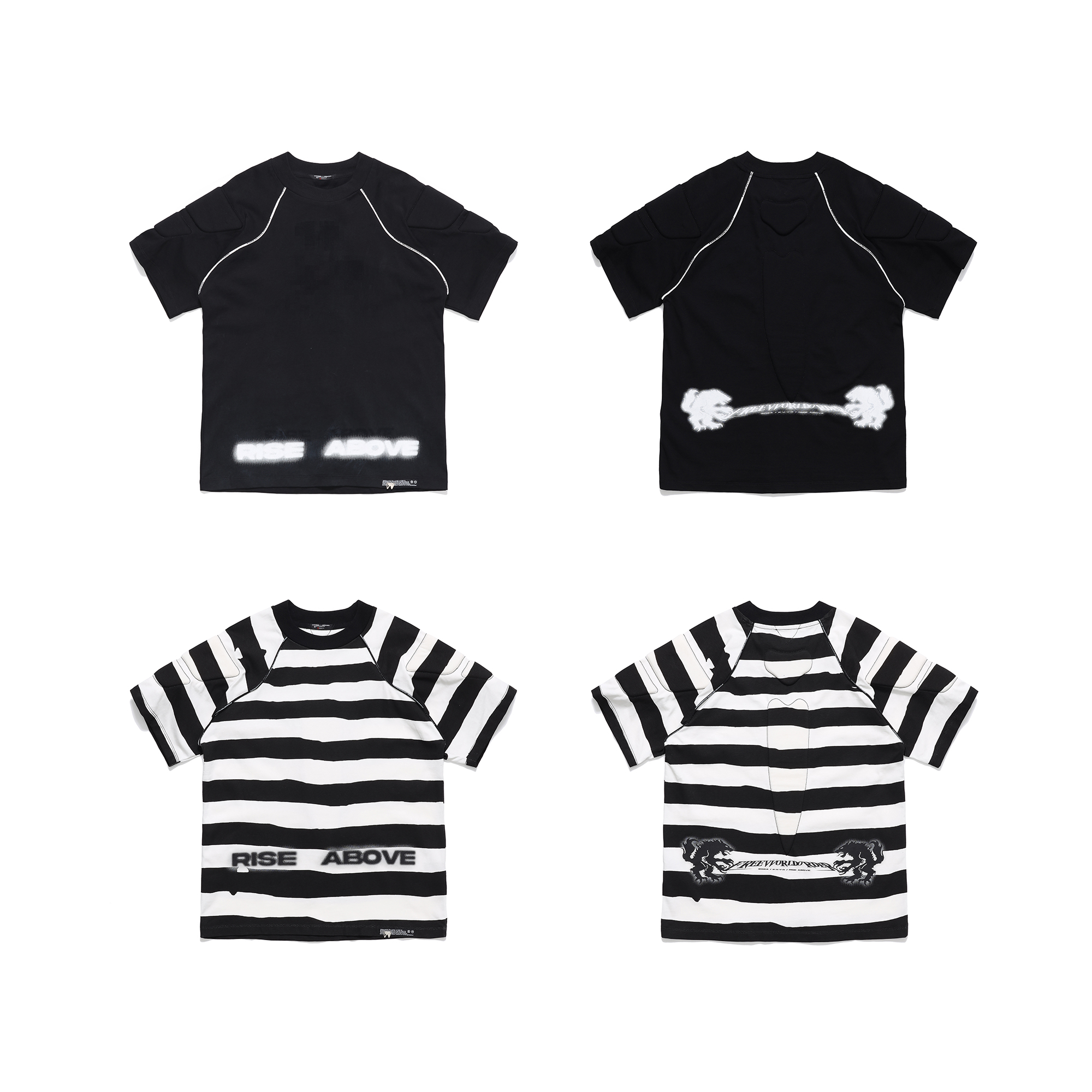 FreeWorldOrder RISE ABOVE  raglan sleeve T-Shirt