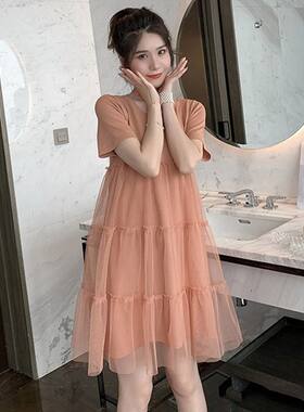 孕妇夏装连衣裙2025新款夏天裙子外出时尚潮妈网红夏装孕妇裙夏季