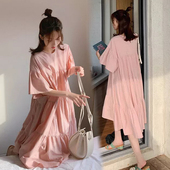 夏装 大码 夏天长裙子韩版 辣妈时尚 连衣裙女 欧美风夏季 孕妇装