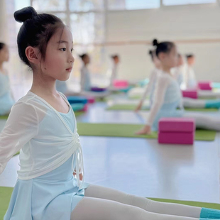 儿童舞蹈服女锦纶白色练功吊带中国舞女孩培训班体操服艺考服 夏季
