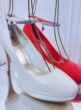 HS哈森断码简约休闲百搭浅口一字式搭扣超高跟单鞋高跟鞋hs80705