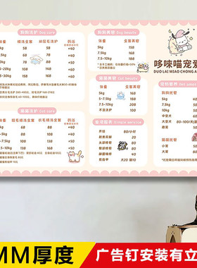 宠物店亚克力挂墙展示牌设计定制