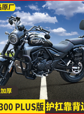 适用豪爵TR300plus改装保险杠护杠加厚加宽折叠靠背货架边包配件