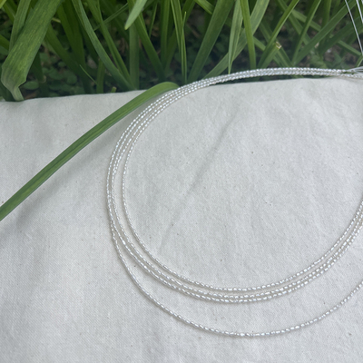 天然野生keshi淡水异形baby珍珠约1mm锁骨链项链无核珍珠诸暨珍珠