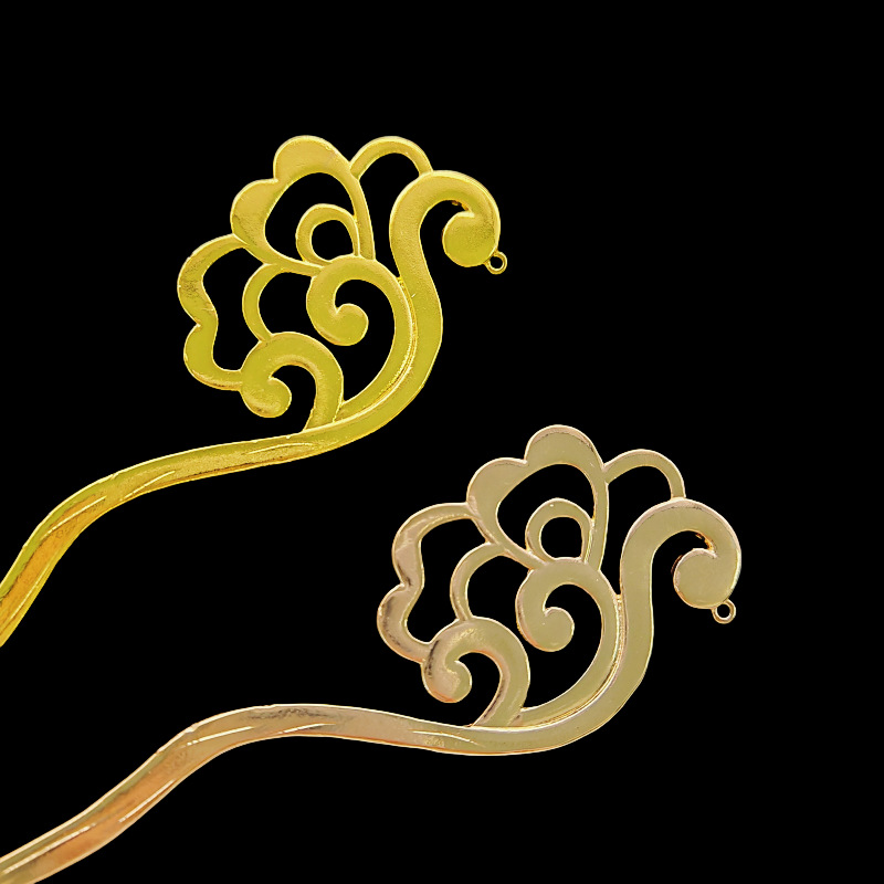 亿铜饰品 DIY 仿文物款 祥云发簪 古风头饰 发冠 发簪汉服配饰