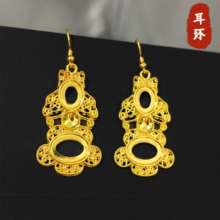 亿铜饰品DIY明制新款狄髻蝶恋花耳环古风汉服头饰发饰材料配件