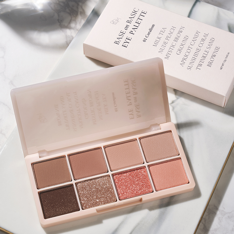 BOM/碧波曼蓓媤8色眼影盘基础色系防水珠光闪粉哑光大地色韩国