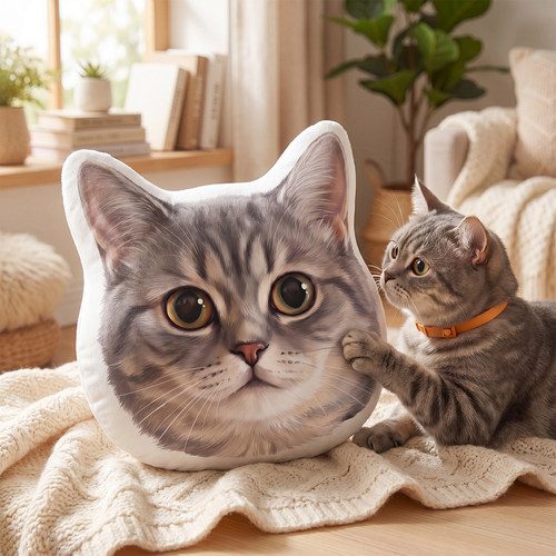宠物定制抱枕不规则插画设计来图订制猫咪狗狗diy玩偶生日礼物