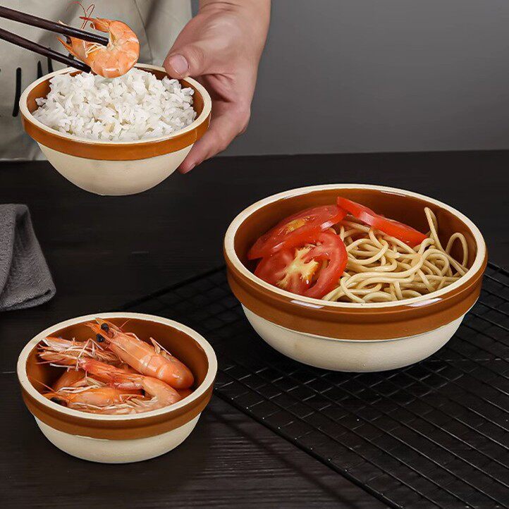 蒸饭土碗饭盆蒸饭碗土陶蒸笼饭碗陶瓷饭钵蒸菜碗饭店蒸菜蒸米蒸碗