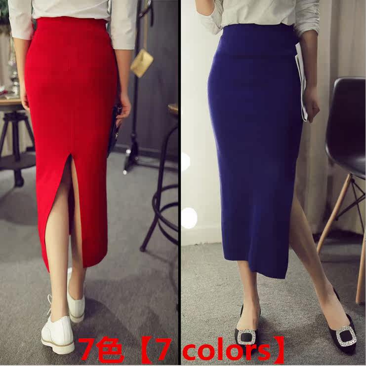 2018 winter women v-cut knit long pencil skirt maxi skirts女在类目 女装/女士精品, 半身裙中 - 来自Buy2taobao.com提供专业的淘宝代购服务