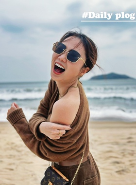 倪妮春夏海报款复古太阳眼镜女