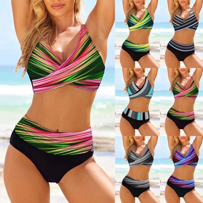 Triangle backless swimsuit women's bikini split plus size