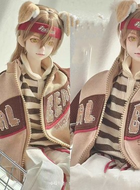 四分体BJD娃衣大四胖四CD2套装日常校园风运动酷帅美式套装棒球服