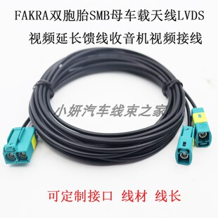 FAKRA双胞胎SMB母车载天线LVDS视频延长馈线收音机视频接线