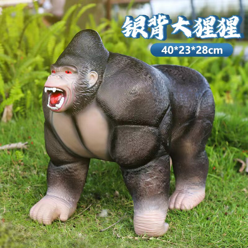 特大号软胶猩猩狮子森林动物模型大号海豚海豹海洋生物摆件玩偶