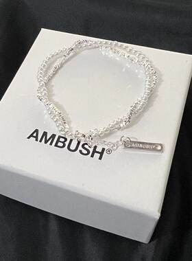 AMBUSH手链纯银珍珠欧美女生ins小众设计感高级感轻奢闺蜜礼物潮