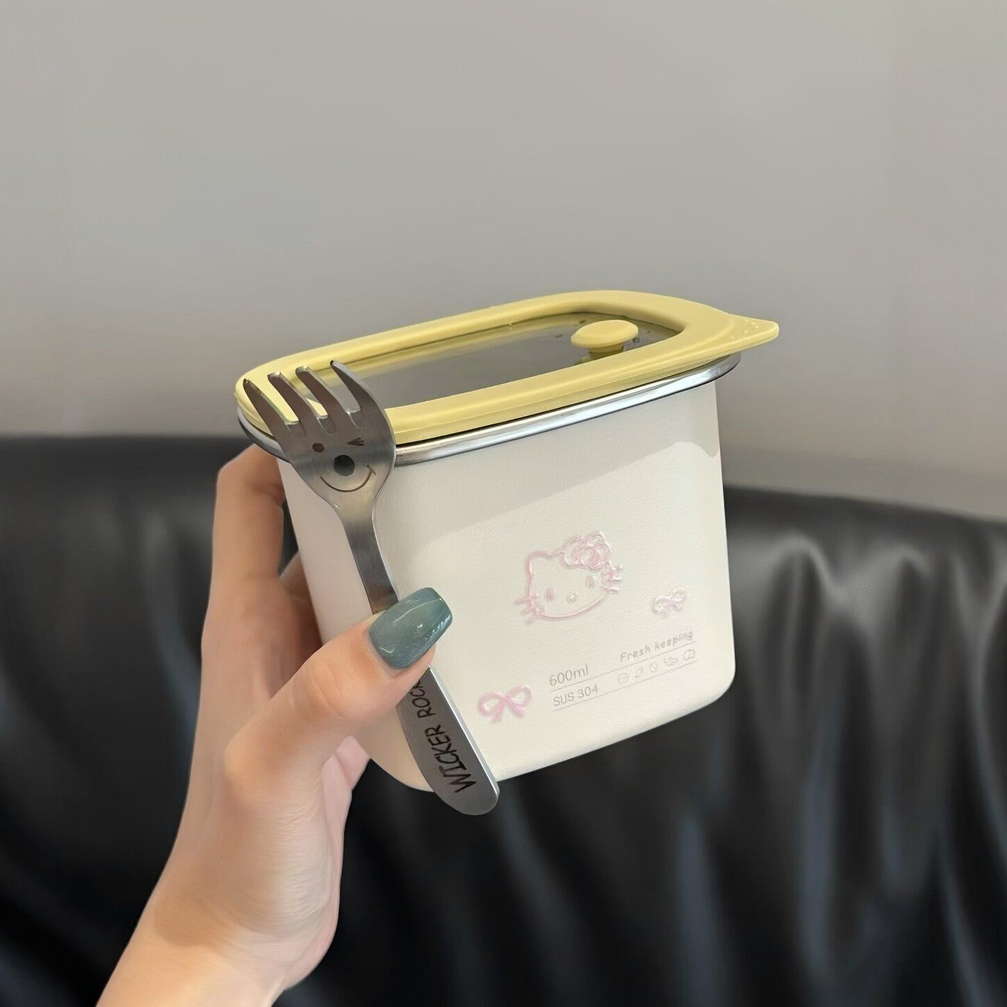 可爱保鲜盒水果便当盒不锈钢密封饭盒带盖食品级上班族便携外出