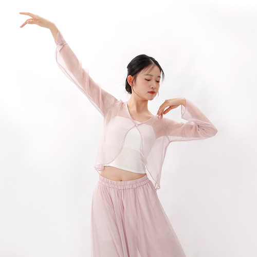 古典舞纱衣宽松飘逸喇叭袖练功服