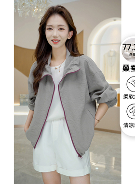 【R H】 缩绉！2024宽松百搭秋季新款立领显瘦桑蚕丝衬衫H951001