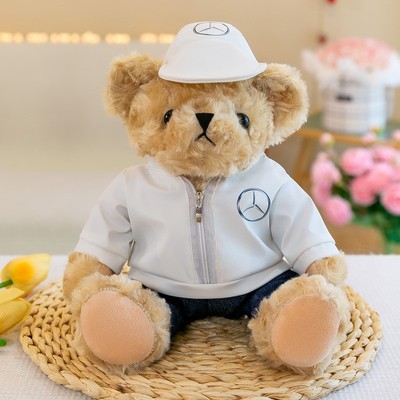 车标熊公仔pp棉定制logo毛绒玩具