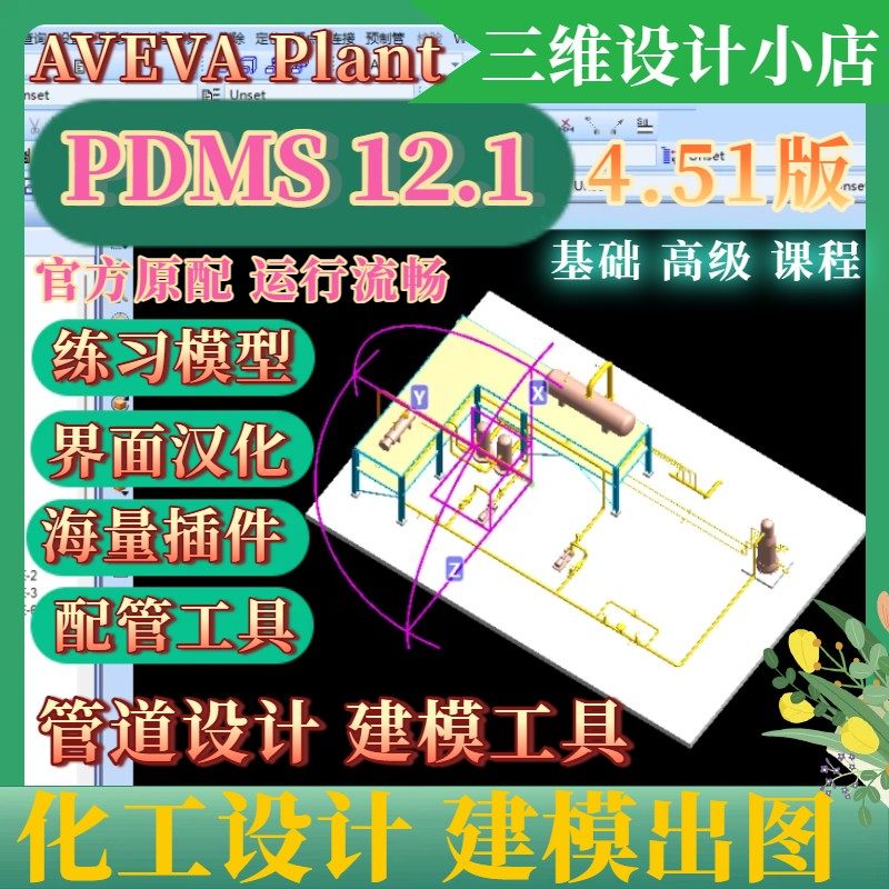 PDMS 12.1化工设计配管软件三维管道建模出图远程服务