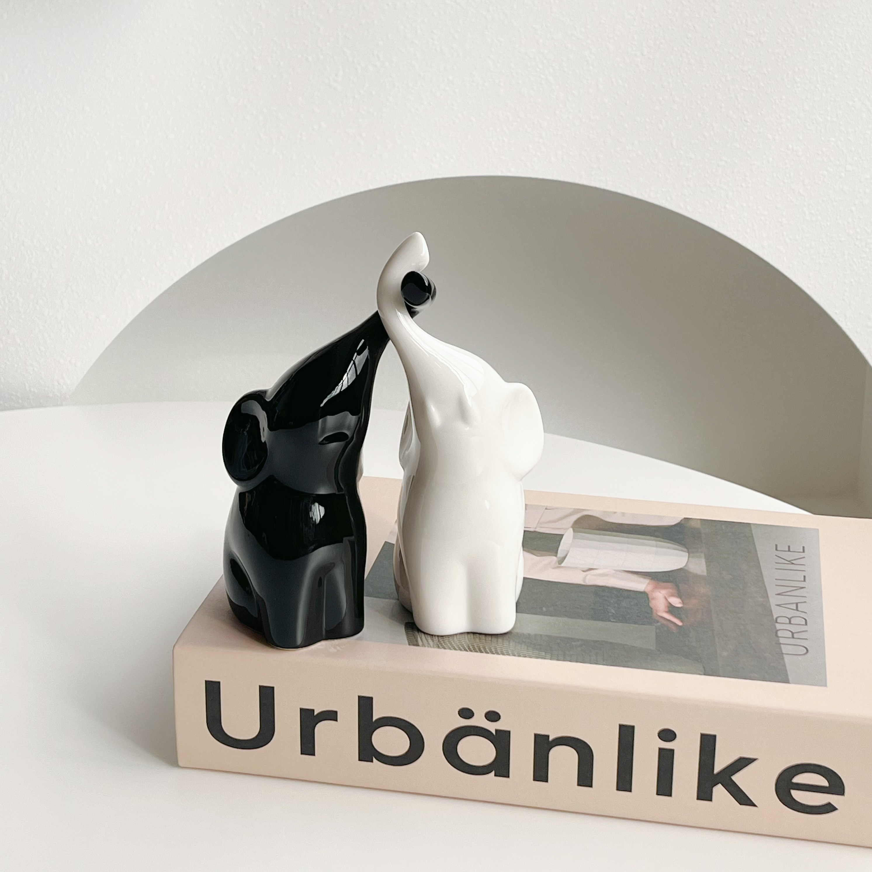 景德镇瓷器现代轻奢陶瓷黑色高级感家居创意小象情侣装饰桌面礼物,家居饰品,装饰摆件,淘宝优惠券,粉丝福利购,淘宝优惠卷